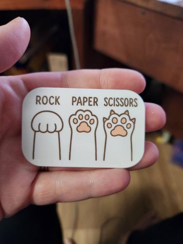 Rock Paper Scissors Kitty Paw Sticker - Sticker - Charm and Char